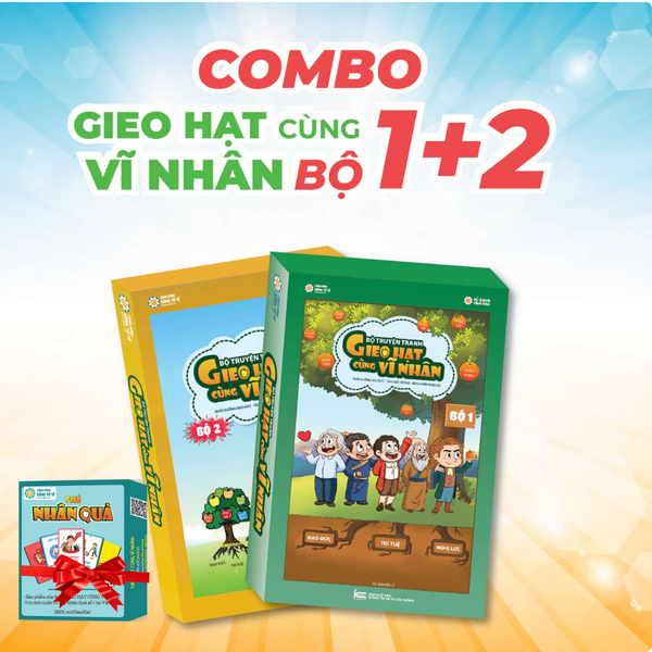 Combo Gieo Hạt Cùng Vĩ Nhân Bộ 1 + Bộ 2- Tặng Bộ Thẻ Nhân Quả